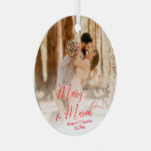 frry&verheiratet Hochzeit 2 Fotos Rote Kalligraphi Ornament Aus Metall (Vorderseite Rechts)