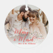 frry&verheiratet Hochzeit 2 Fotos Rote Kalligraphi Ornament Aus Metall (Rückseite)