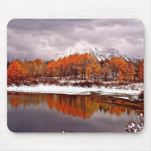 FRST SCHNEE AN OXBOW BIEGUNG IN GROSSARTIGEM TETON MOUSEPAD (Vorne)