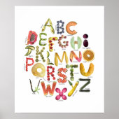 Frucht Alphabet Kids ABC Nursey Food Theme Poster (Vorne)