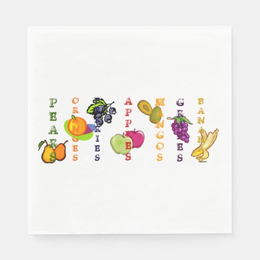 Frucht Apfeläpfel Fruchtdesign Serviette (Vorderseite)
