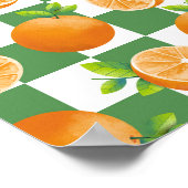 Frucht Ästhetik Orange Schachbrett Wandkunst Poster (Ecke)