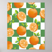 Frucht Ästhetik Orange Schachbrett Wandkunst Poster (Vorne)