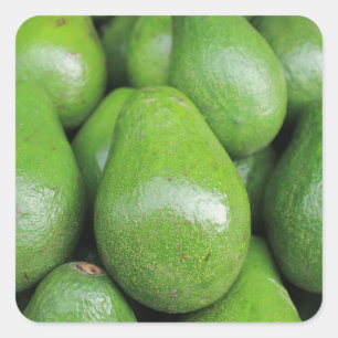 Frucht aus frisch grünem Avocados Quadratischer Aufkleber
