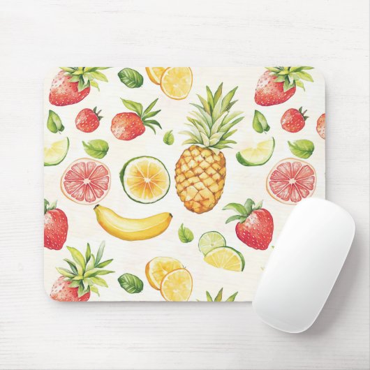Frucht Banane Limette Zitrone Erdbeere Ananas Mousepad (Mit Mouse)