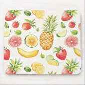 Frucht Banane Limette Zitrone Erdbeere Ananas Mousepad (Vorne)