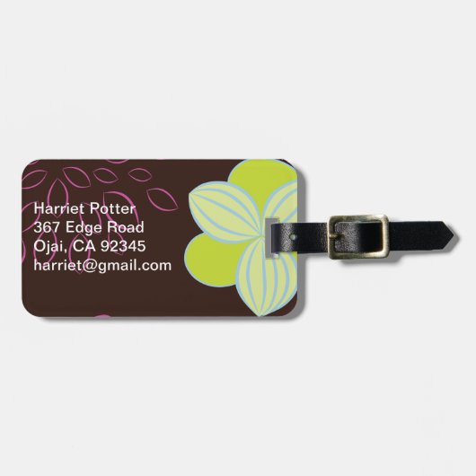 Frucht Blume Feine Niedliche Girly Retro Blumenstr Gepäckanhänger (Vorderseite horizontal)