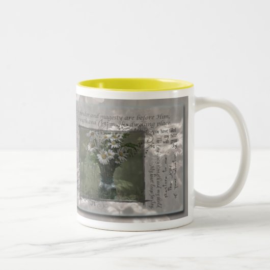 Frucht der Geist FREUDE Zweifarbige Tasse (Rechts)