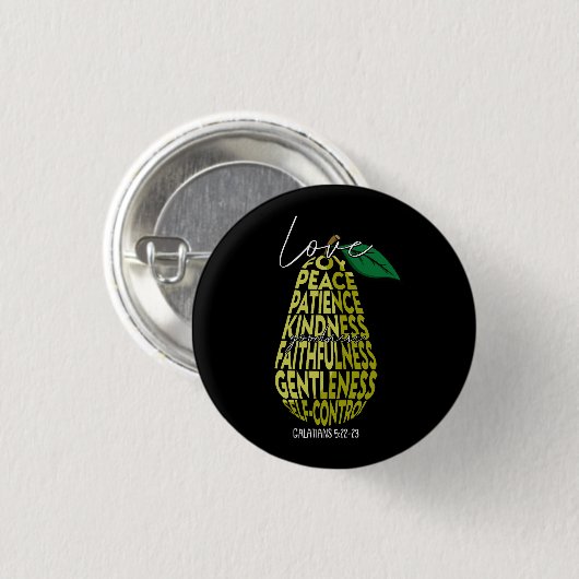 Frucht der Geist Liebe Joy Peace Patience Kindness Button (Vorne & Hinten)