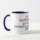 Frucht der Geist-Tasse: Galatians 5:22 - 23 - Blau Tasse (Links)