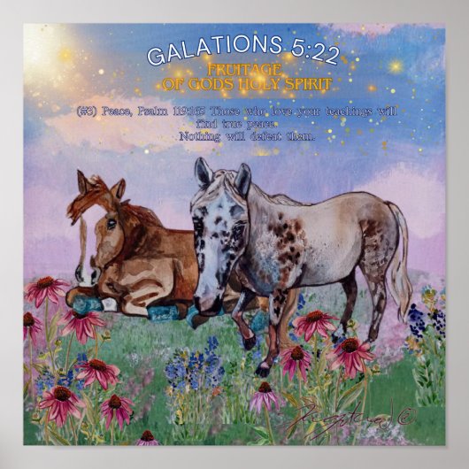 Frucht der Götter Heiliger Geist Friedenspferde Poster (Vorne)