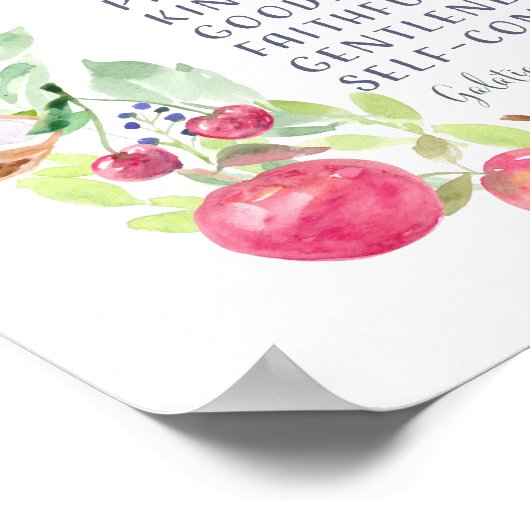 Frucht der Wasserfarbenkunst Poster (Ecke)