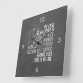 Frucht des Geist-Tafel-Blickes mit Taube Quadratische Wanduhr (Winkel)