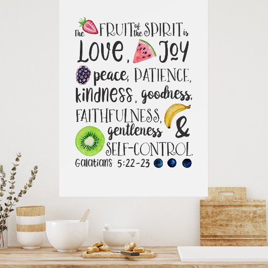 Frucht des Geistes, Bibelverse Akrylprint Poster (Küche)