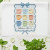 Frucht des Geistes blau Geschirrtuch (Gefaltet)