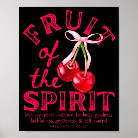 Frucht des Geistes Christliche Kokette Rosa Schlei Poster (Vorne)
