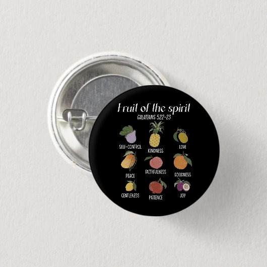 Frucht des Geistes Christlicher Glaube Jesus Gott Button (Vorne & Hinten)