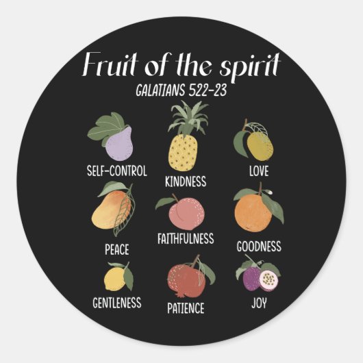 Frucht des Geistes Christlicher Glaube Jesus Gott  Runder Aufkleber (Vorderseite)