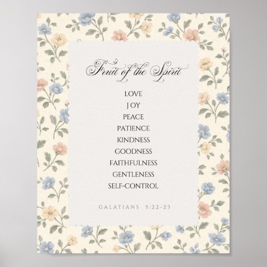 Frucht des Geistes Galater 5:22–23 Bibelvers Poster (Vorne)