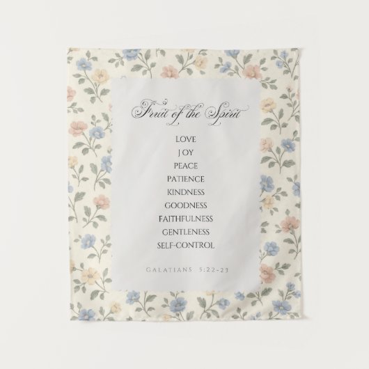 Frucht des Geistes Galater 5,22–23 Bibelvers Wandteppich (Vorderseite)