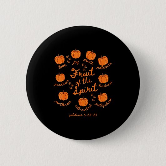 Frucht des Geistes Galater 5-22 Kürbis Herbst Button (Vorderseite)