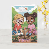 Frucht des Geistes: Geduld für Kinder Karte (Gelbe Blume)
