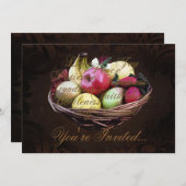 Frucht des Geistes, gemalter Brown-Korb Einladung (Vorne/Hinten)