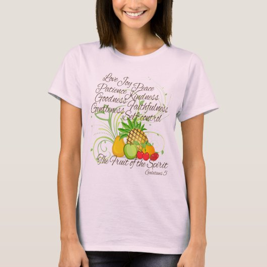 Frucht des Geistes, hübsche Skript-Frauen T-Shirt (Vorderseite)