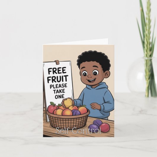 Frucht des Geistes: Kontrolle des Kindes Karte (Vorderseite)