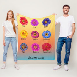 Frucht des Geistes mit Zinnias  Fleecedecke