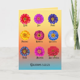 Frucht des Geistes mit Zinnias Karte