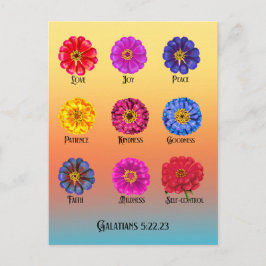 Frucht des Geistes Mit Zinnias Postkarte