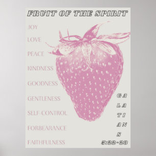 Frucht des Geistes / Pop Art / Erdbeere / Rosa Poster