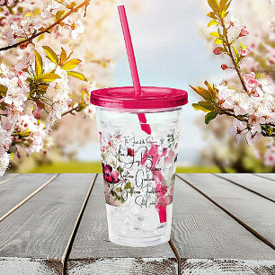 Frucht des Geistes rosa floral Acryltrinkbecher