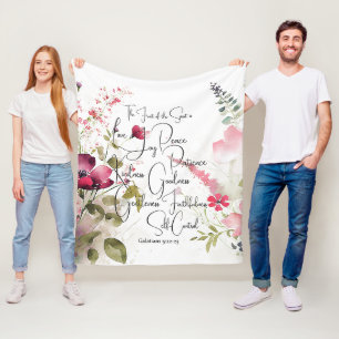 Frucht des Geistes rosa floral Fleecedecke