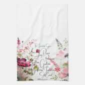 Frucht des Geistes rosa floral Geschirrtuch (Vertikal)