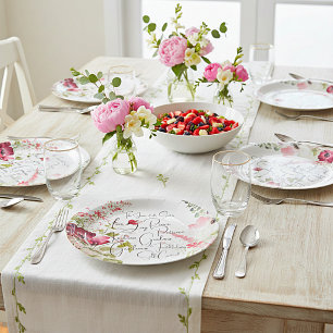 Frucht des Geistes rosa floral Pappteller