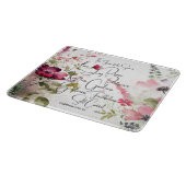 Frucht des Geistes rosa floral Schneidebrett (Ecke)