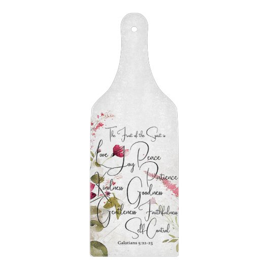 Frucht des Geistes rosa floral Schneidebrett (Vorderseite)