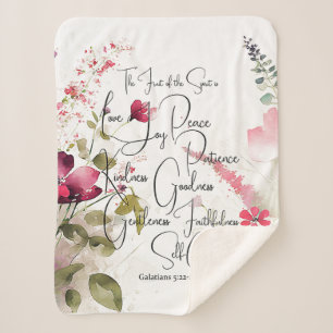 Frucht des Geistes rosa floral Sherpadecke