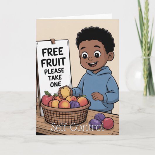 Frucht des Geistes: Selbstbeherrschung Kinder Karte (Vorderseite)