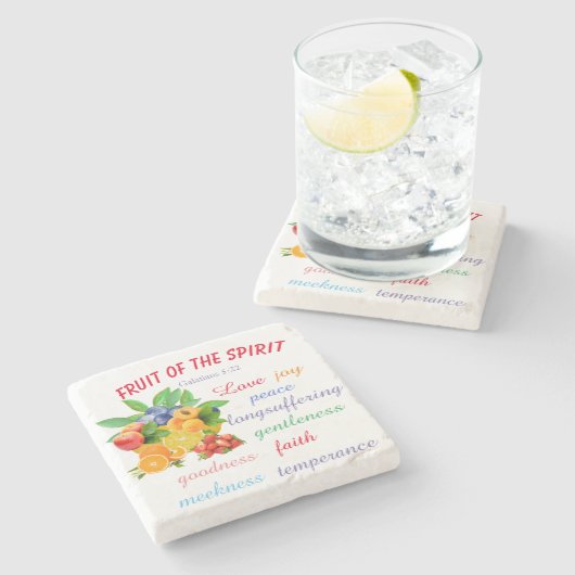 Frucht des Geistes Steinuntersetzer (Seitenansicht)