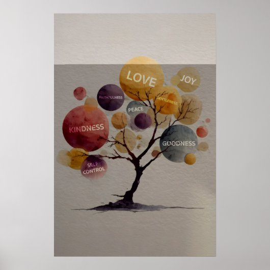 Frucht des Geistesbaum – Galater 5:22 Modern Poster (Vorne)