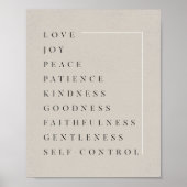 Frucht des Heiligen Geistes - Galaten 5:22-23 Bibe Poster (Vorne)