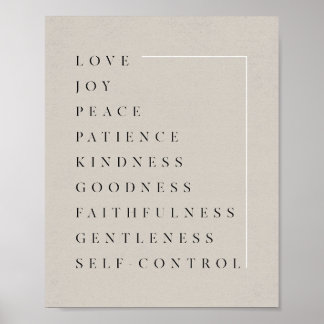 Frucht des Heiligen Geistes - Galaten 5:22-23 Bibe Poster