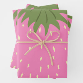 Frucht Erdbeere Geschenkpapier Set