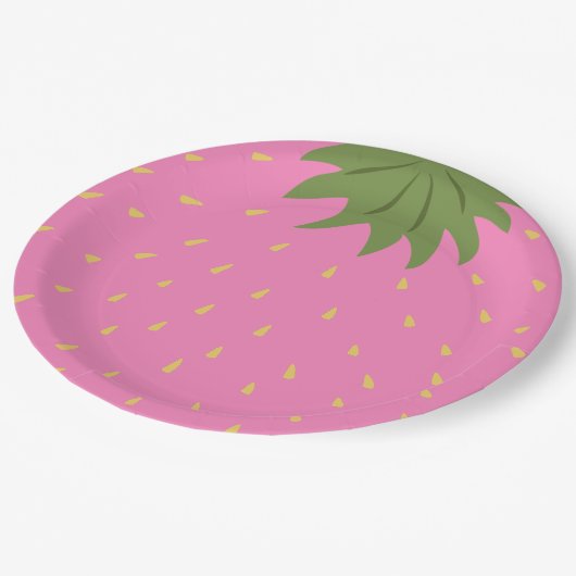 Frucht Erdbeere Pappteller (Schrägansicht)