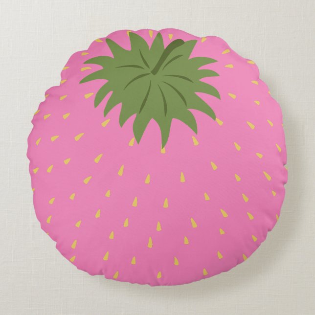 Frucht Erdbeere Rundes Kissen (Vorderseite)