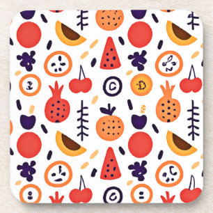 Frucht Farbenfrohe Muster Kunst Getränkeuntersetzer