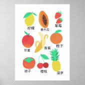 Frucht Flash Cards Chinesischer Fruchtspass Food A Poster (Vorne)